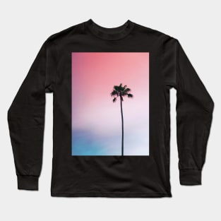 Palm trees, Tropical landscape palms, Sky, Nature print Long Sleeve T-Shirt